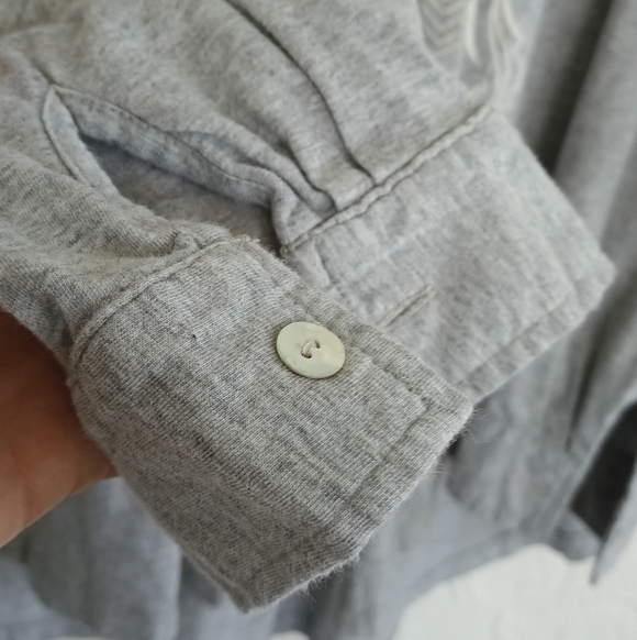 Soft Surroundings Gray Embroidered Button Down Shirt Floral Western Boho Plus 3x - Picture 6 of 10